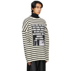 Raf Simons Off-White and Black Stripe Patches Sweater