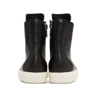 Rick Owens Black and Off-White High-Top Sneakers