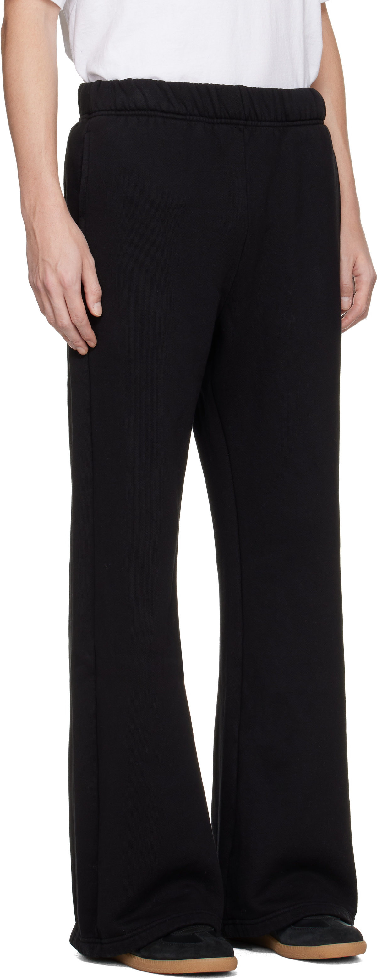 Les Tien Black Heavyweight Bell Bottom Sweatpants