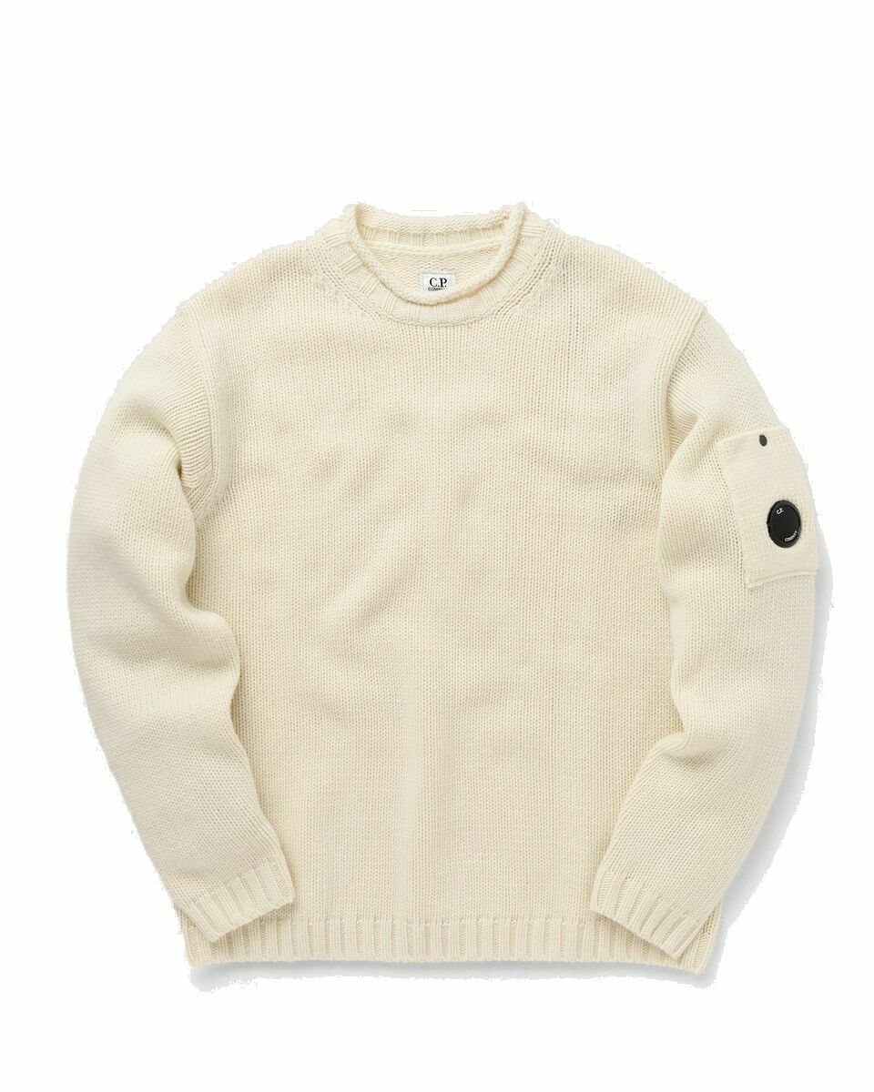 Photo: C.P. Company Lambswool Lens Jumper White - Mens - Pullovers