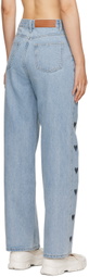 KIMHĒKIM Blue Heart Stamped Jeans