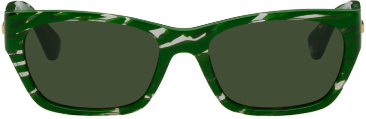 Photo: Bottega Veneta Green Zebra Sunglasses
