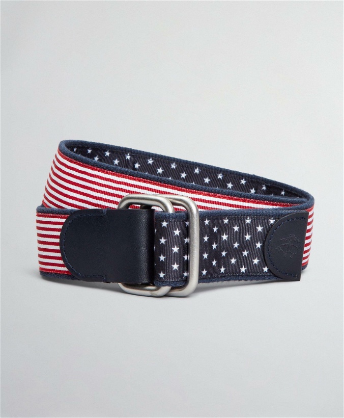 Photo: Brooks Brothers Boys Reversible Stars and Stripes Belt | Red/Navy