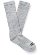 FILSON - Logo-Intarsia Merino Wool-Blend Socks - Gray