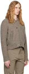 OUAT Brown Meta Zip Knit Jacket