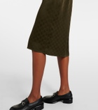 Gucci GG belted satin jacquard shirt dress