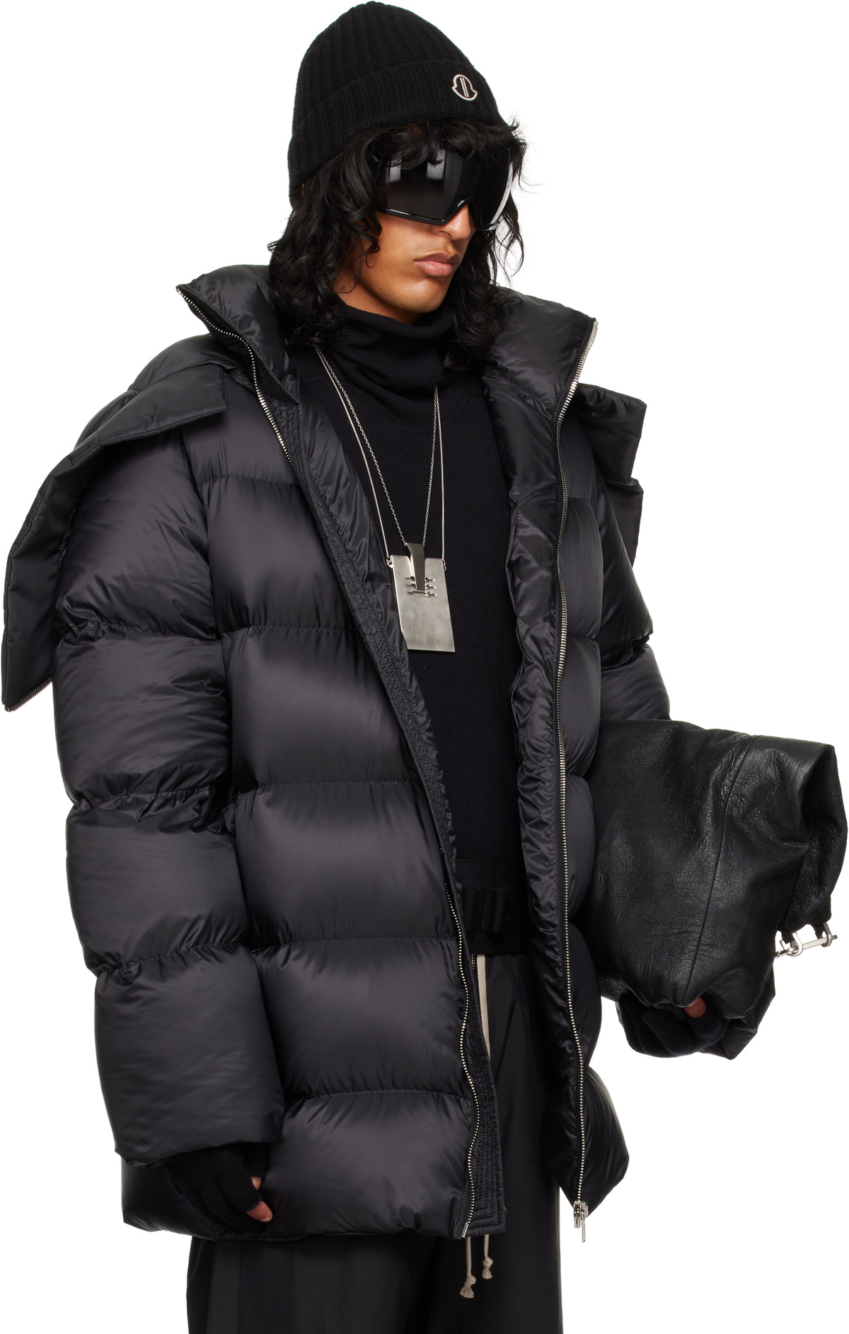 【送料&関税込】Moncler + Rick Owens Mu02d1c02 Hooded Cyclop Rick Owens Moncler + Rick Owens Black Hooded Cyclopic Jacket