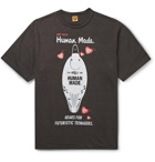 Human Made - Logo-Print Mélange Cotton-Jersey T-Shirt - Black