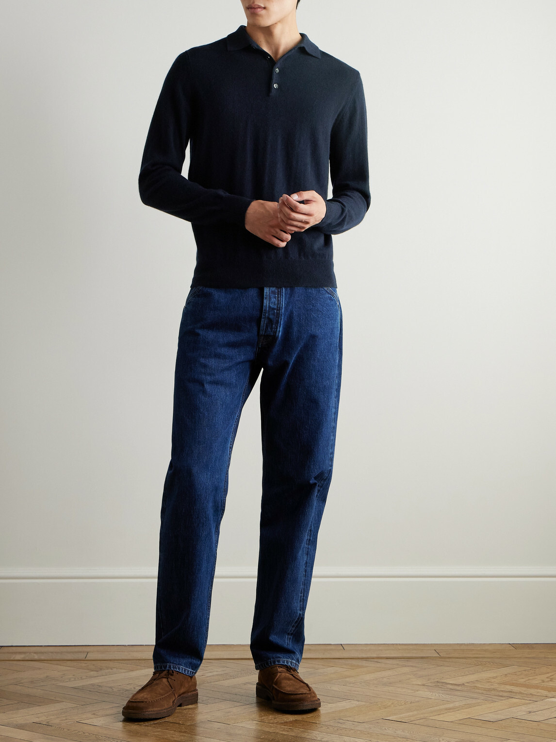 Allude - Cashmere Polo Shirt - Blue