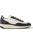 Common Projects - Track Classic Leather-Trimmed Suede and Ripstop Sneakers - Blue