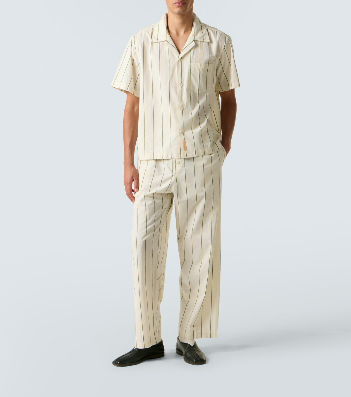 Bode Celery striped cotton pajama pants
