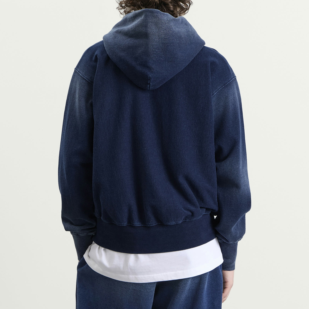Les Tien Men's Heavyweight Hoodie in Dark Denim
