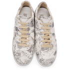 Maison Margiela Grey and White Snake Print Replica Sneakers