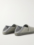 TOM FORD - Barnes Collapsible-Heel Leather-Trimmed Suede Espadrilles - Gray