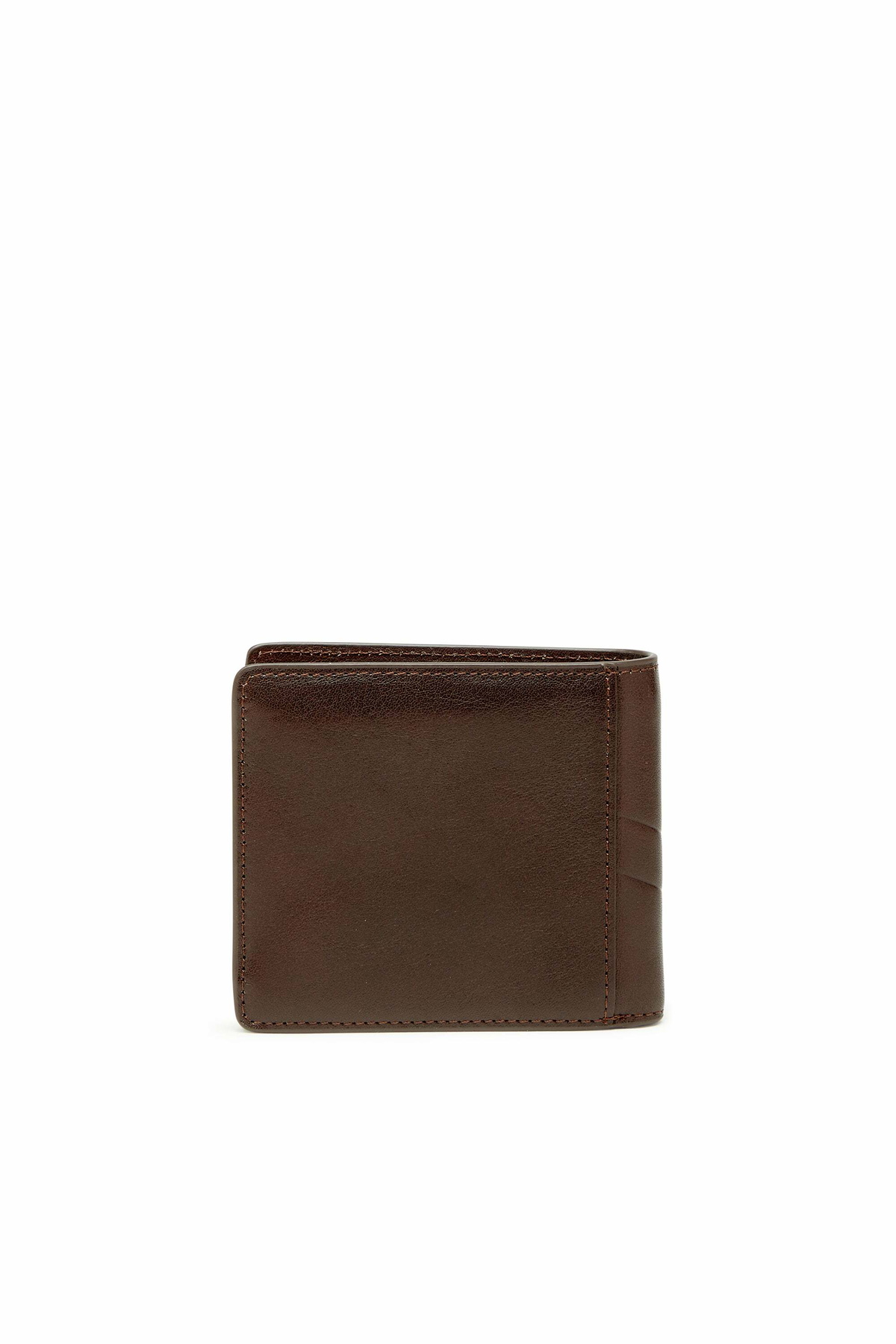 Diesel Bi-fold leather wallet with embossed logo - Small Wallets Mens in Brown