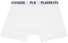 PLACES+FACES Four-Pack Black & White Rib Boxers