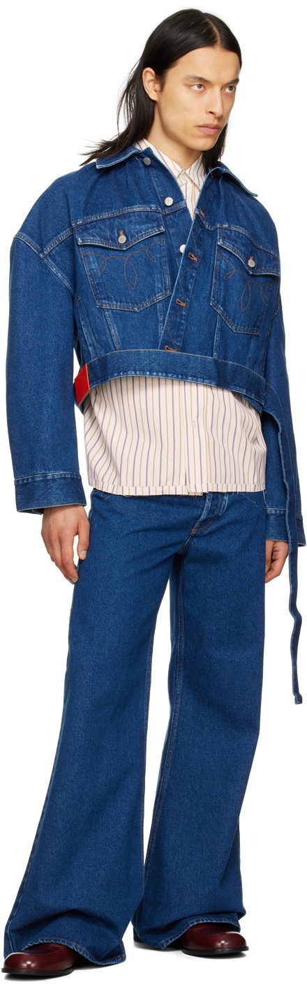 Meryll Rogge Blue Cropped Denim Jacket
