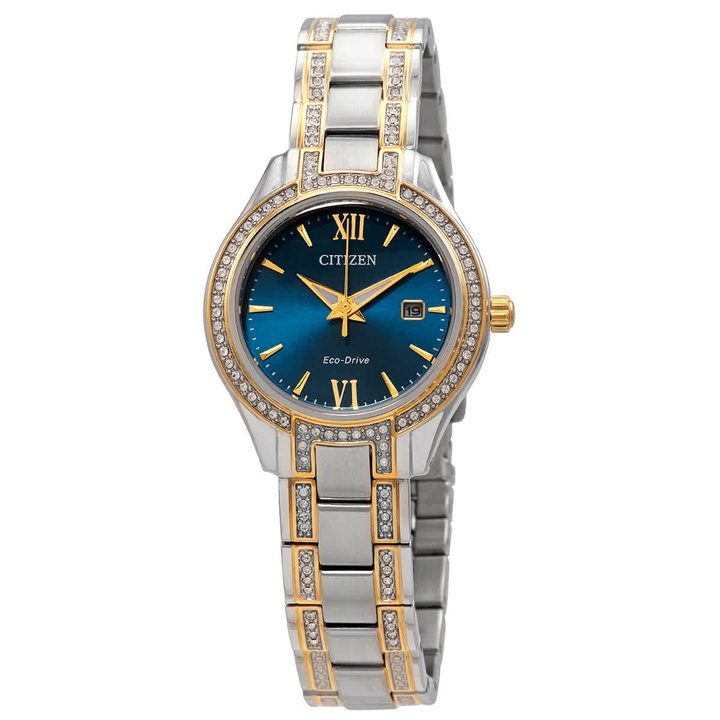 Photo: Citizen Silhouette Crystal Blue Dial Ladies Watch FE1234-50L