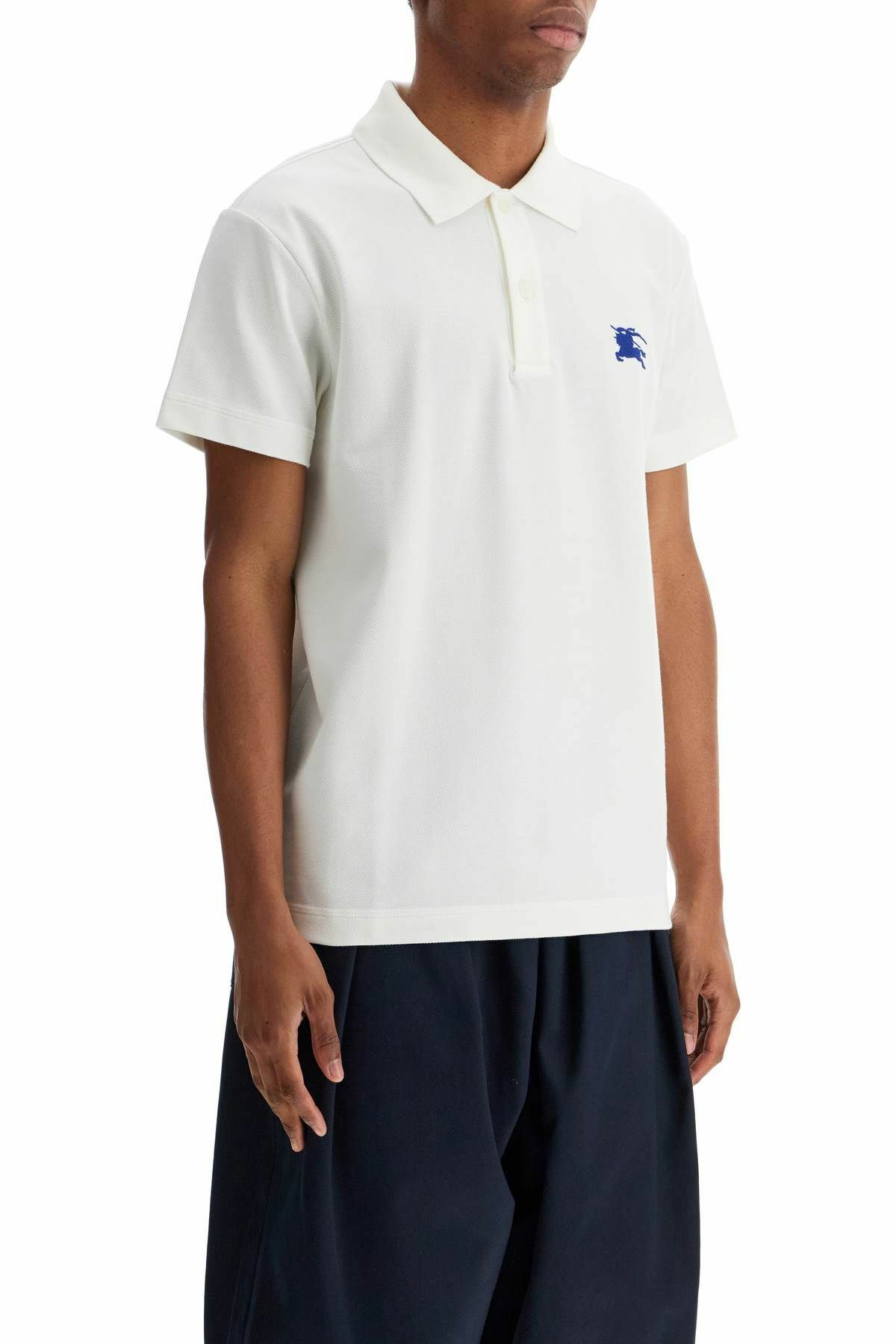 【関税&送料込み】Burberry T-Shirt And Polo Shirt BURBERRY polo shirt with ekd White Burberry