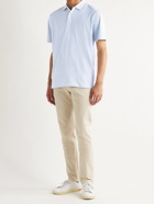 PETER MILLAR - Marseille Striped Cotton and Linen-Blend Polo Shirt - Blue