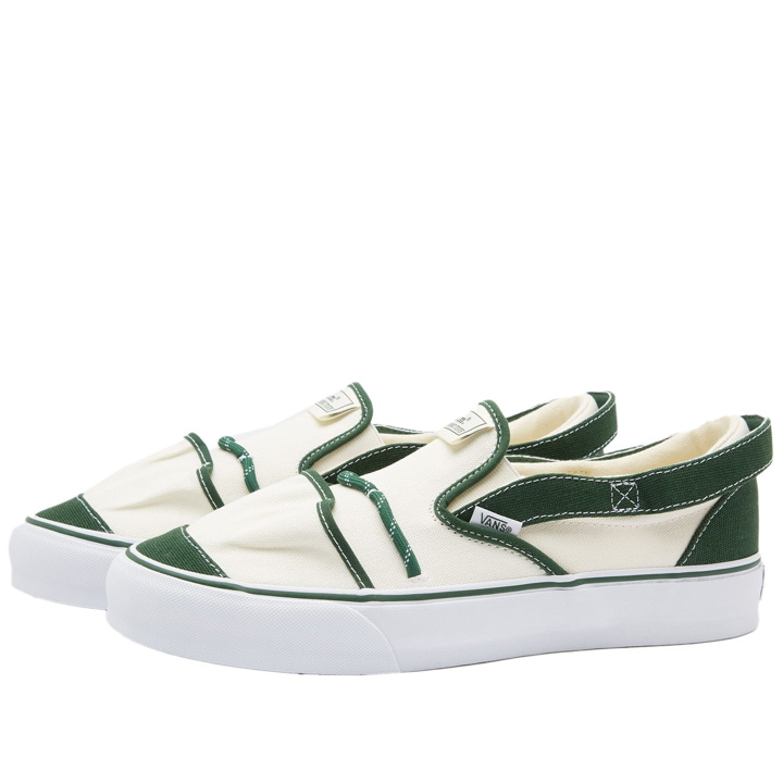 Photo: Vans Vault x Nicole Mclaughlin UA Slip-On VP VR3 LX Sneakers in White/Green