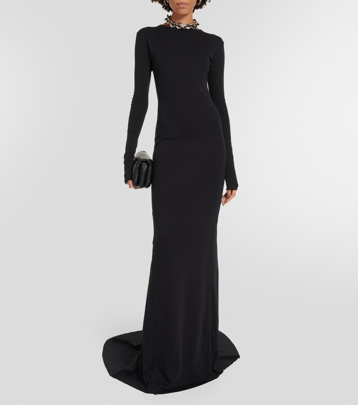 ワンピース ANN DEMEULEMEESTER Black Cotton Blend Long Dress Ann Demeulemeester - Jesse flared cotton dress Ann