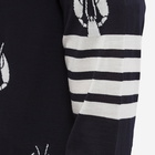 Thom Browne Men's Lobster Intarsia Crew Knit in Navy