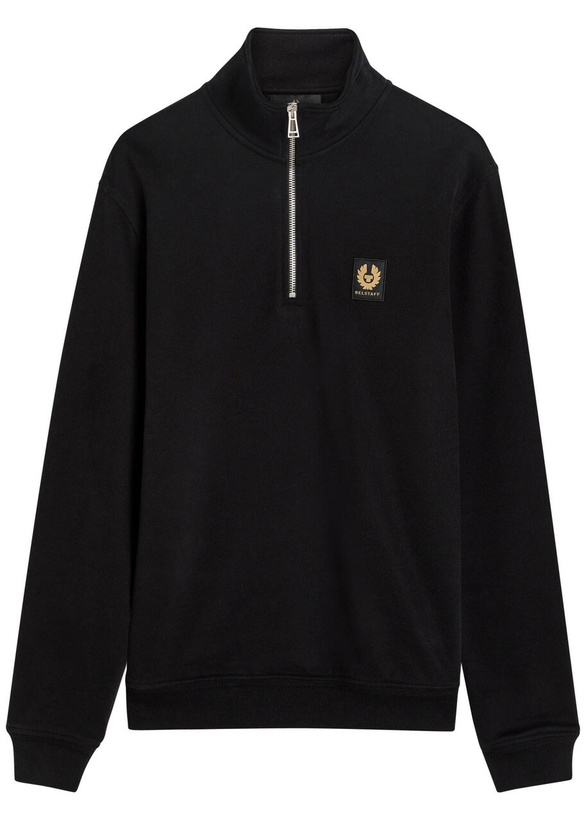 Photo: Belstaff Half-zip Logo Cotton Sweatshirt Black