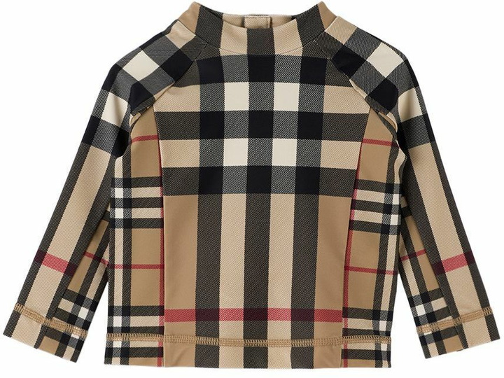 Photo: Burberry Baby Beige Check Swim Shirt