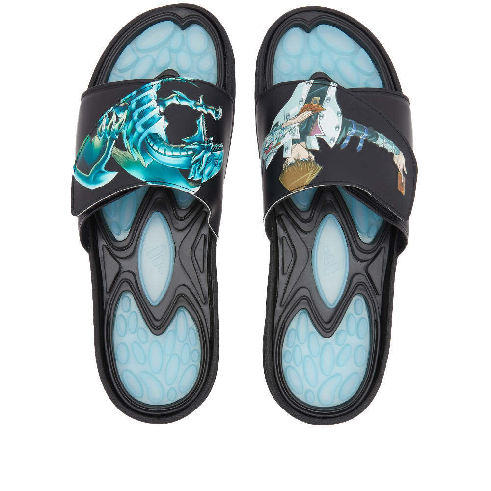 Adidas x YU-GI-OH! Reptossage Slide Sneakers in Core Black/Hazy