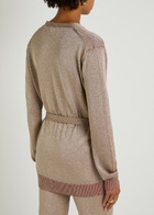 Missoni Belted Lamé-knit Cardigan Rose