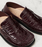 Loewe Campo croc-effect leather loafers