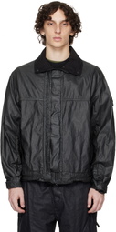 Stone Island Black Raw Linen Plated-OVD Jacket