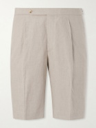 De Petrillo - Straight-Leg Linen Shorts - Neutrals