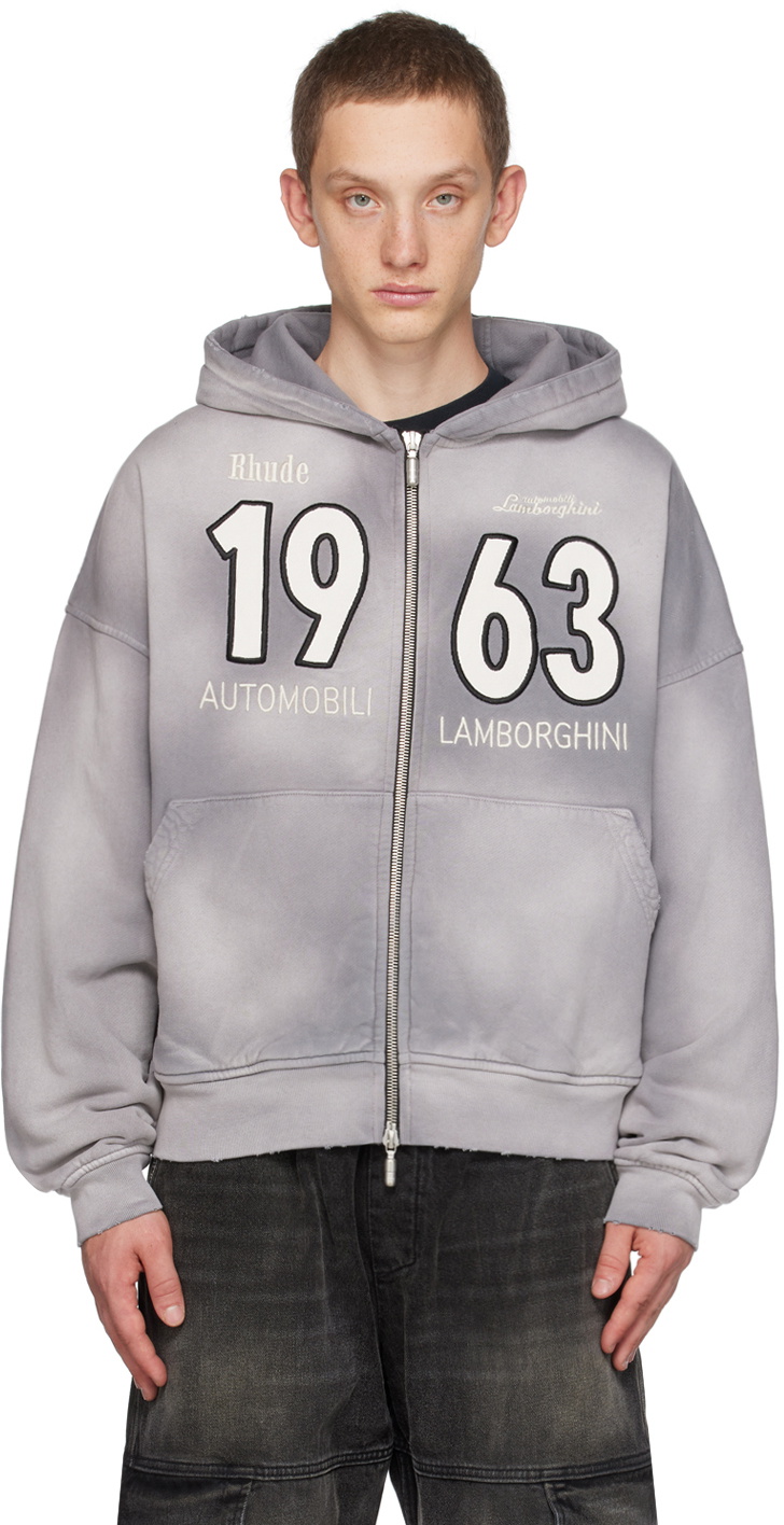 Rhude Gray Automobili Lamborghini Edition Hoodie Rhude