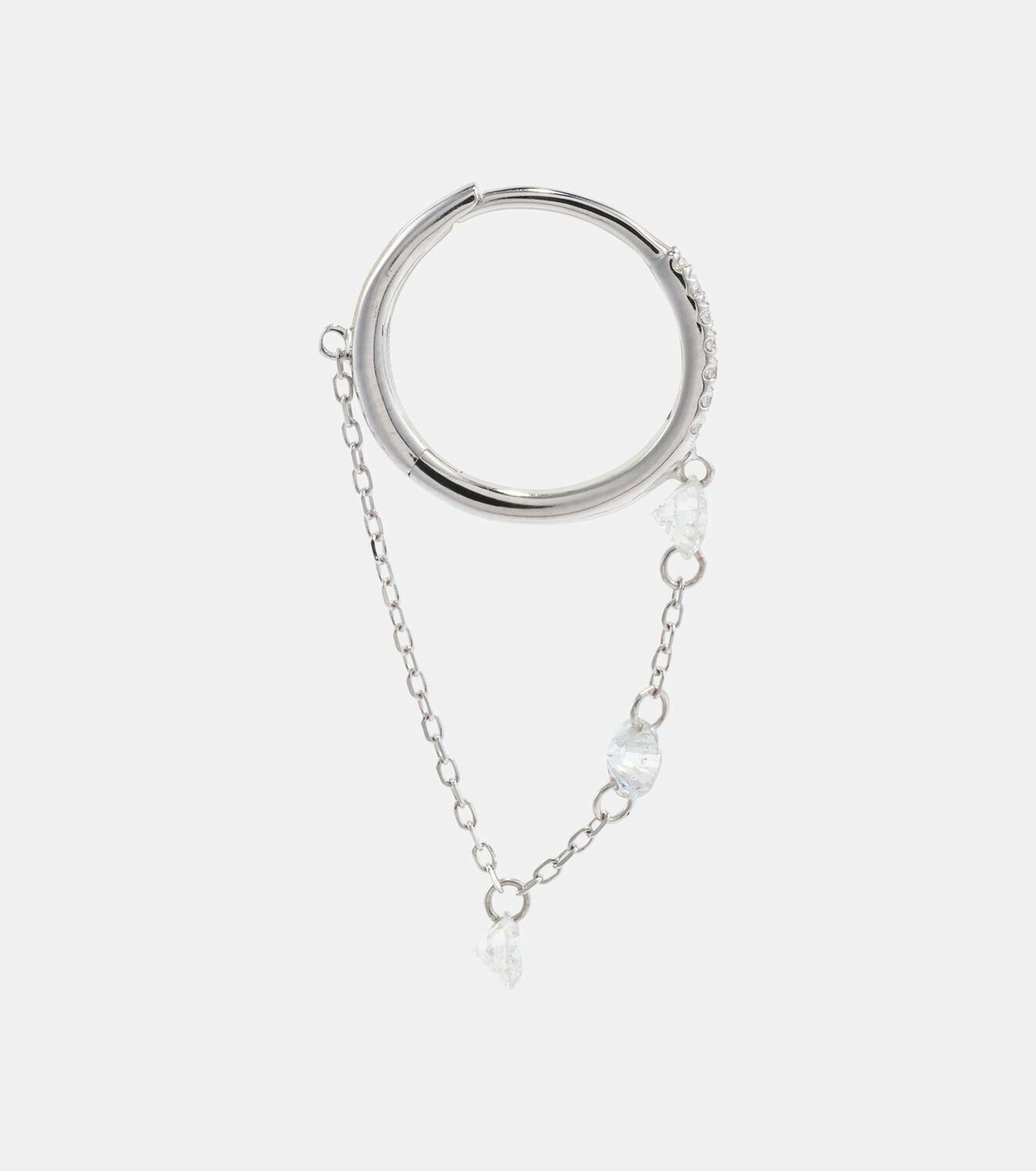 Persée 18kt gold single earring with diamonds