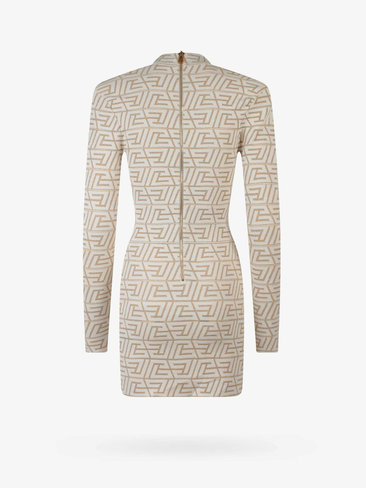 balmain beige dress Beige Midi Dress Short Sleeve Ruched main image 0
