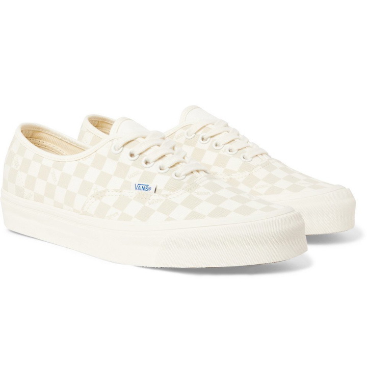 Photo: Vans - OG Authentic LX Suede-Trimmed Checkerboard Canvas Sneakers - Men - Off-white