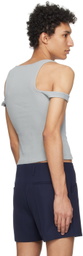 K.NGSLEY Gray 2-Way Tank Top