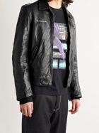 UNDERCOVER - Printed Creased-Leather Jacket - Black