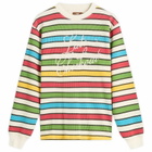 Late Checkout Men's Script Waffle L/S T-Shirt in Multicolour