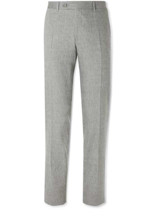 Photo: CANALI - Linen and Wool-Blend Suit Trousers - Gray