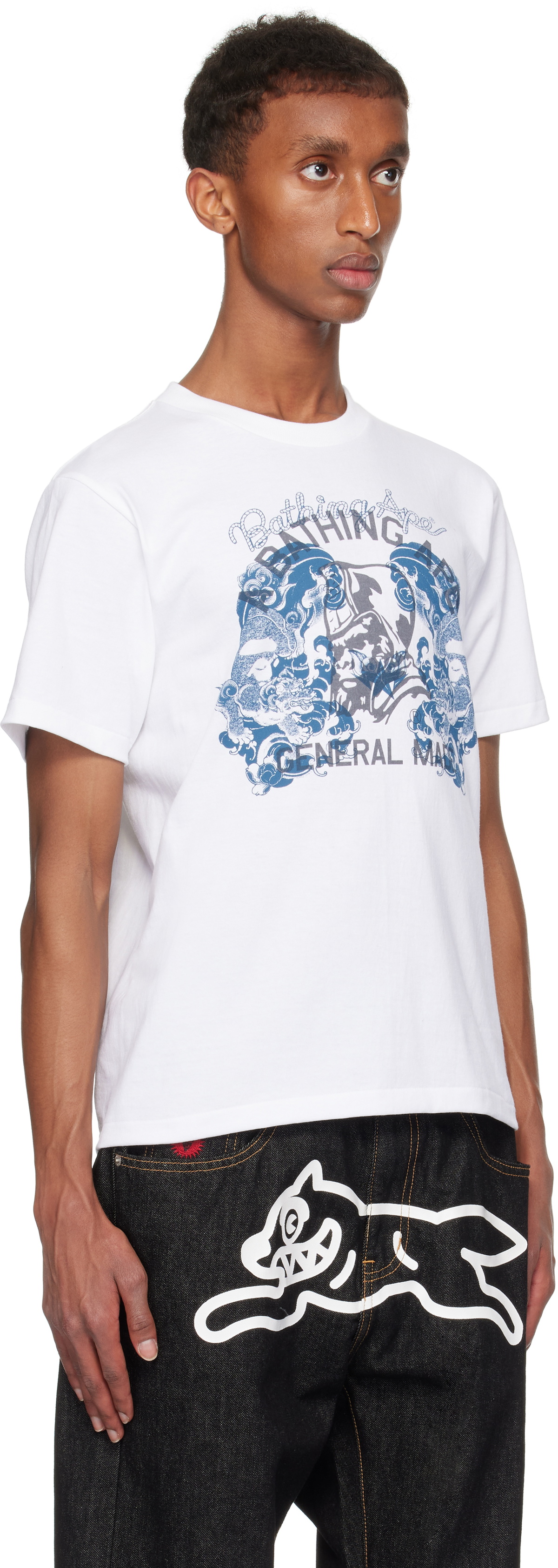 A Bathing Ape Japanese tattoo motif ロンT A BATHING APE® Japanese Tattoo Side Big Ape Head Ls Tee