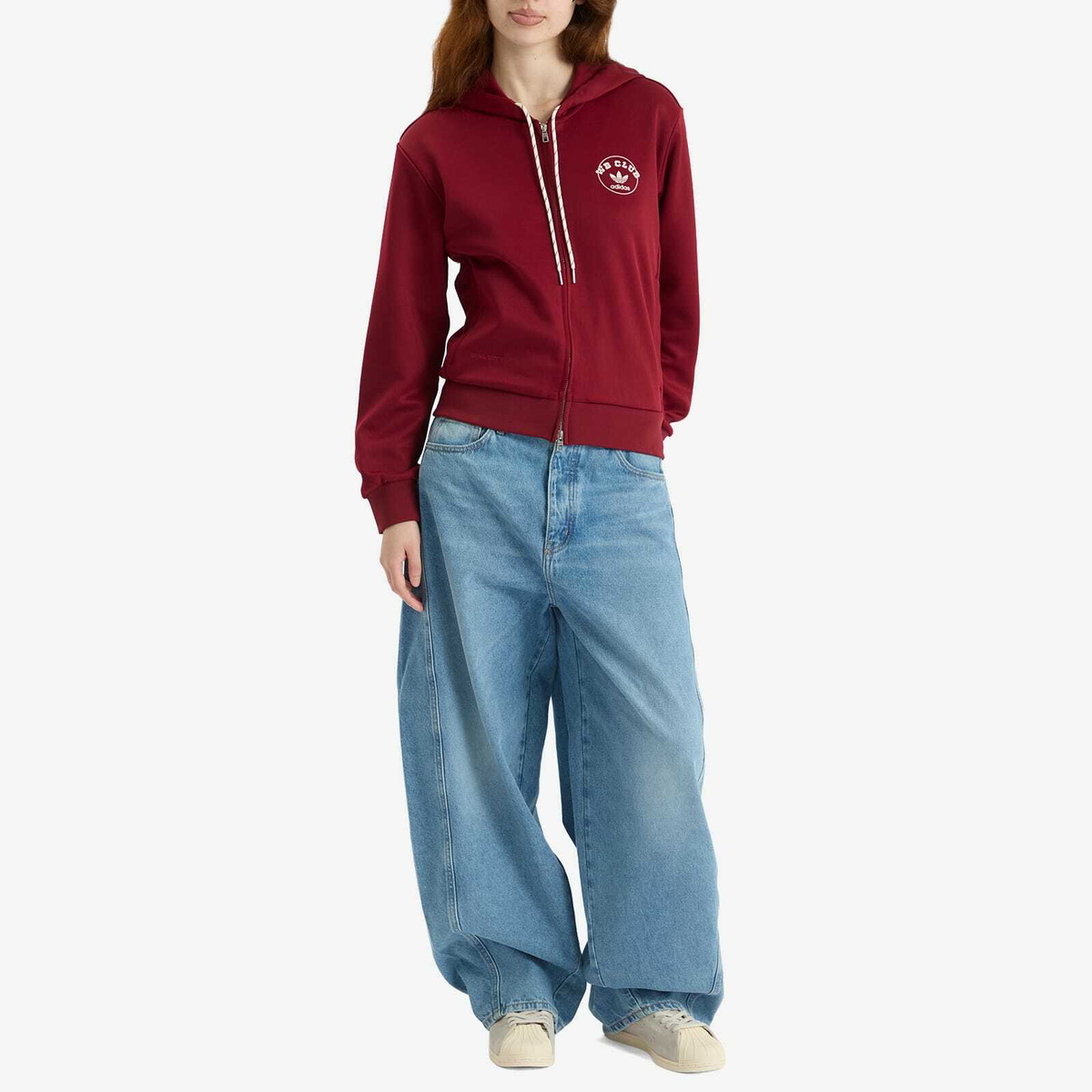 Adidas x Wales Bonner Track Hoodie in Collegiate Burgundy