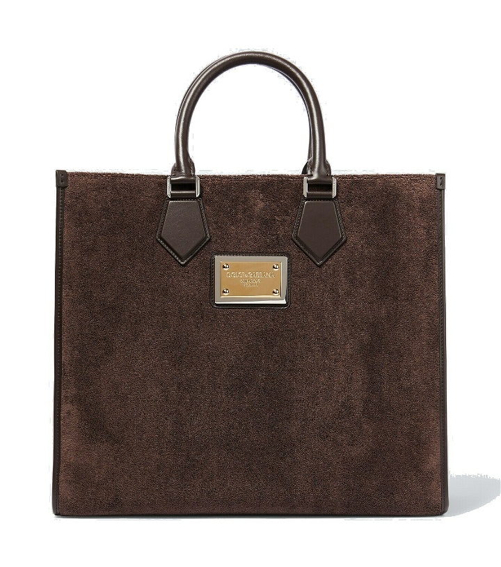 Photo: Dolce&Gabbana Leather-trimmed canvas tote bag