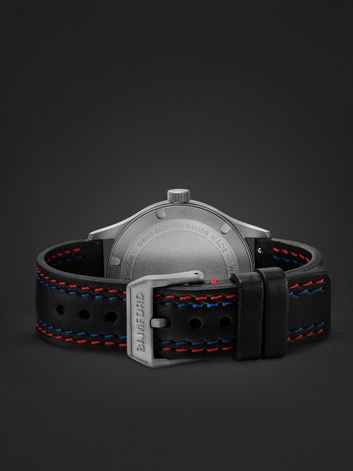 BAMFORD WATCH DEPARTMENT - B80 Modern Automatic 39mm Titanium and Faux Leather Watch, Ref. No. B80 - BLK - YLW - Men