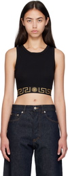 Versace Underwear Black Greca Border Tank Top