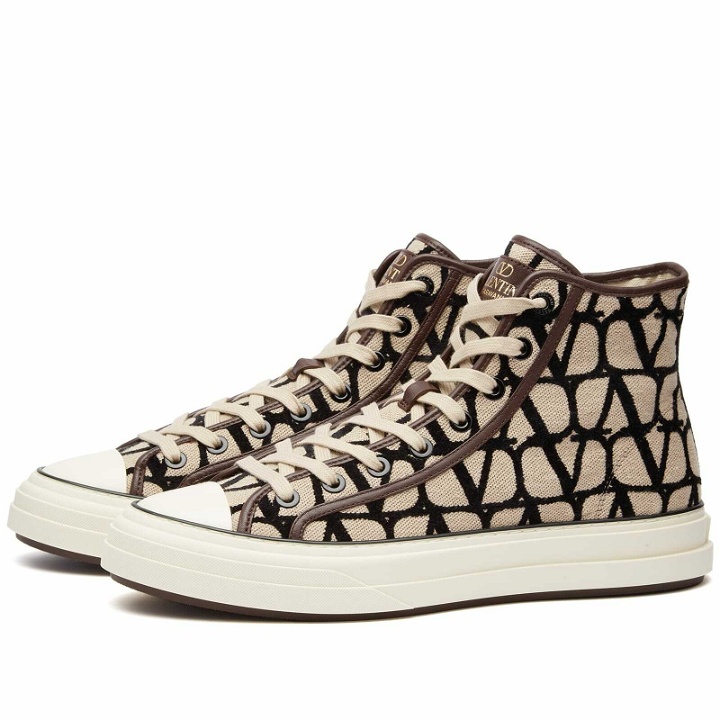 Photo: Valentino Men's High Top Sneakers in Natural/Black
