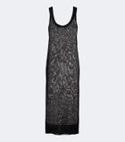 Alaïa Semi-sheer linen and silk midi dress