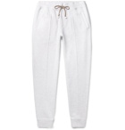 Brunello Cucinelli - Tapered Mélange Cotton-Blend Jersey Sweatpants - Gray
